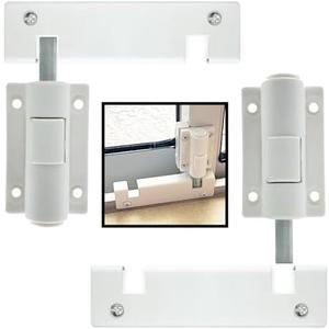 2 Pack Sliding Patio Door Foot Kick Lock, A Secondary Childproof Additional Security, Universal Fits for Any Sliding Door and Window Top or Bottom Rails, White