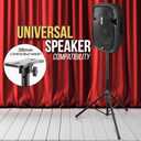 Pyle 2-Pack Universal Speaker Stand Mount Holders - Durable Adjustable Tripod Set with Locking Safety Pin, 36-58 Telescoping Height, 35mm Compatible Insert, Rubber Capped Feet for Stage/Studio