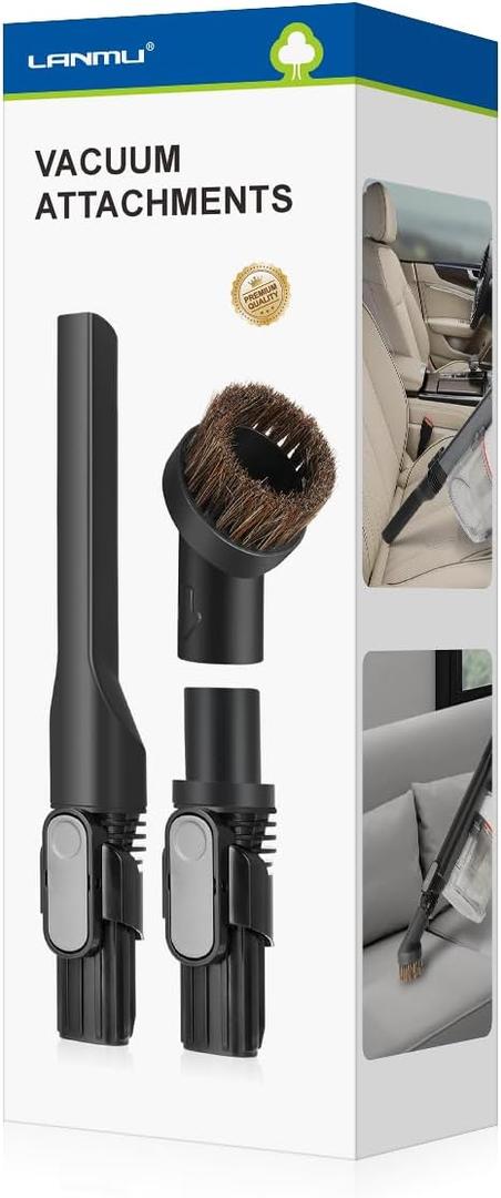 LANMU Crevice Tool Vacuum Attachments Compatible with Shark IX141 IZ363HT IZ362H IZ363HT IZ362H Pet Cordless Stick Vacuum, Horse Hair Brush Replacement Parts for D-Shaped Interface Vacuum