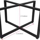 Round Metal Coffee Table Legs,18 Inch Black Iron Dining Table Base Only,Large Circle End Table Legs, B Style