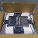 Nautica - Blanket, Ultra-Soft Plush Fleece Blanket for Bed or Couch, Lightweight Micro Flannel Throw Blanket for Year Round Comfort (Awning Stripe Blue, 50" x 60")