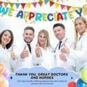 Fulmoon Pre Strung We Appreciate You Glitter Banner Appreciation Week Party Decoration for Employee Doctor Nurse Parents Teacher Coworker Staff Thank You Sign Party Decorations(Colorful)
