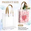 Qilery Clear Frosted Gift Bags with Handles, 5.9 x 5.1 x 2.36 Inches Small Transparent Party Favor Bag Plastic Goodie Bags for Mother's Day Wedding Baby Shower Birthday Graduation DIY(50,Brown)
