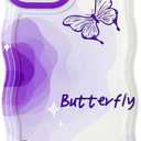Compatible with iPhone 12 Butterfly Case for Women Girls,Aesthetic Cute Girly Wavy Design Soft Shockproof Cell Phone Cover for iPhone 12 (Butterfly/Purple)