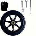 2Pcs 8 Inch Black Wheels for Walker - Universal Hard Rubber Walker Wheels Replacement, Fit Drive Rollator & Wheelchair Wheel, All-Floor Safe Rolling, Essential Walker Accessories