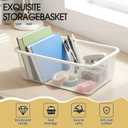 4 Pack Metal Mesh Storage Baskets, Metal Wire Organizer Bins, Stackable Pantry Containers for Kitchen, Cabinet, Fridge, Closet, Bathroom, Makeup and Home Organization(White,Small)