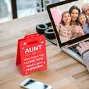 7 x Lodeskee Aunt Birthday Gifts from Niece Nephew, Valentines Day Gifts for Aunt, Mothers Day Wedding Anniversary Presents for Aunt, I Love You Aunt Novel Decorative Signs & Plaques for Aunt, Red
