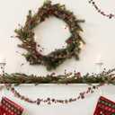 2 PCS Christmas Garland Christmas Pine Cones Berry Decoration Xmas Red Berries Garlands for Christmas Wedding Party Home Kitchen Decoration