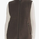 Hixiaohe Sherpa Fleece Vest for Women Trendy Warm Sleeveless Vests Jacket Lightweight Zip Coats with Pockets Fall Outerwearsize, Medium