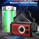 10000wAh/37000mWh Emergency Hand Crank Radio, Solar AM FM NOAA Weather Radio, 5 Charging Methods, Torch & LED Reading Light, SOS Alarm for Winter Storm Emergency, Red