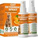 TPBEHMZ Cat Deterrent Spray 2 Pack, Natural Non-Toxic Plant Based Anti-Scratch & Anti-Marking Spray for Cats & Kittens, Orange Scent Pet Training Aid, Safe for Pets, Indoor Outdoor Furniture