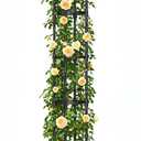 Garden Trellis for Climbing Plants Outdoor,84.6" Tall Umbrella Trellis,Height Adjustable Mushroom Top with Heavy Duty Twisted PE-Coated Metal Pipe for Potted Plants Vines Rose Clematis Vegetables