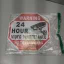 Kichwit Video Surveillance Sign No Trespassing Reflective Metal Sign, Octagon Shaped, Aluminum Yard Sign with Stakes, Measures 11.8" x 11.8"