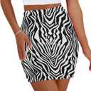 Women's Mini Pencil Skirt - High Waisted Bodycon Summer Casual Y2K Going Out Tight Skirts (X-Large, Zebra)