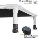 Veehoo Chew Proof Elevated Dog Bed - Cooling Raised Pet Cot - Silver Aluminum Frame and Durable Textilene Mesh Fabric, Unique Designed No-Slip Feet for Indoor or Outdoor Use, Black, 42"x 31"