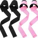 4Pcs Hard Pull Wrist, Wrists Straps for Weight Lifting, Lifting Straps Grips Band, Deadlift Strap with Neoprene Cushioned Wrist Padded for Weightlifting, Bodybuilding, Strength Training
