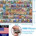 Think2Master Colorful Vintage World Travel Poster 1000 pieces Large Format Jigsaw Puzzle for kids 13+, teens, adults & families. Great gift for people wanting to explore the World. Size: 26.8 X 18.9