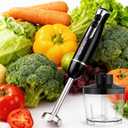 Upgraded 1100W 5-in-1 Immersion Blender Handheld - 20 Speed Turbo Stick Blender for Soups, Baby Food & Smoothies, Includes Food Processor,Milk Frother, Chopper, Whisk & BPA-Free Beaker