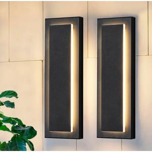 ZSMAIKU 15.7 in Outdoor Wall Sconce Light,Modern Exterior Lights Fixture,Outdoor Porch Lights for House,Patio,Outdoor Wall Lighting,3000K Warm White, 12 W 2 Packs