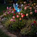 TERESA'S COLLECTIONS Garden Decor for Outside Blue Heron Solar Lights, 36" Glass Lawn Ornaments with Outdoor Lights Decorative Stake, Yard Art Decorations Outdoor for Patio Gifts for Mom Grandma