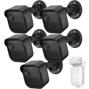 Blink Outdoor Camera Wall Mount Compatible with 2K+ & 4th Gen,3 Pack Weatherproof Protective Housing,360 Degree Adjustable with Blink Sync Module Core Outlet Mount for Blink Camera System ( 5 + 1 ) Pack, Black)