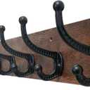 WEBI Rustic Coat Rack Wall Mount,30" Long 7 Cast Iron Coat Hooks Wall Mounted,Heavy Duty Wood Wall Coat Hanger Hooks for Hanging Coats,Jacket,Clothes,Backpack,Farmhouse,Rustic Brown