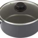 GoodCook Everyday Nonstick Dutch Oven with Lid, 4.7 Quart, Black, Aluminum Base for Even Heating, Tempered Glass Lid, Ergonomic Flame Guard Handles, Easy to Clean, Ideal for Soups and Stews