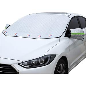 Car Windshield Snow Cover with 4 Layers Windproof Protection Defense Frost Sunlight, All Weather Winter & Summer Front Window Automotive Covers Sun & Snow-Shade for Most Cars Trucks Vans and SUVs