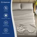 DREAMCARE King Size Sheets Set - Cooling Bed Sheets - 4pcs Set - up to 15" Deep Pocket King Sheet Set Soft & Long Lasting Cooling - 100% Fine Brushed Polyester with Side Pocket - Ivory
