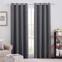 HOMEIDEAS Grey Gray Blackout Curtains, Room Darkening Soundproof Thermal Grommet Window Drapes for Living Room, Bedroom(2 Panels, W52'' x L108'')
