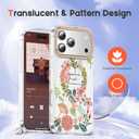 XIQI Compatible with iPhone 17 Pro Case 6.3" for Women Girls Cute Translucent Magnetic Phone Case with Floral Pattern [Never Fade Flower Design][Compatible with Mag-Safe],Dahlia