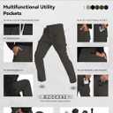 Mens Cargo Pants Tactical Work Construction for Men Ripstop Waterproof Outdoor Hiking with Pockets (Black, S)