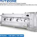 MITZONE Engine Valve Cover with PCV Hose & Gasket Compatible with 2001-2015 Toyota Camry Corolla RAV4 Highlander Solara Matrix Scion tC xB 2.4L Replace 11201-28014 11201-28033