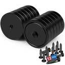 LOVIMAG Magnets,150lb+ Waterproof Strong Neodymium Cup Magnets with Screws for Wall Mounting,12Pcs Black Rare Earth Magnet, Heavy Duty Magnet with Countersunk Holes for Holding Tools Lifting,Hanging