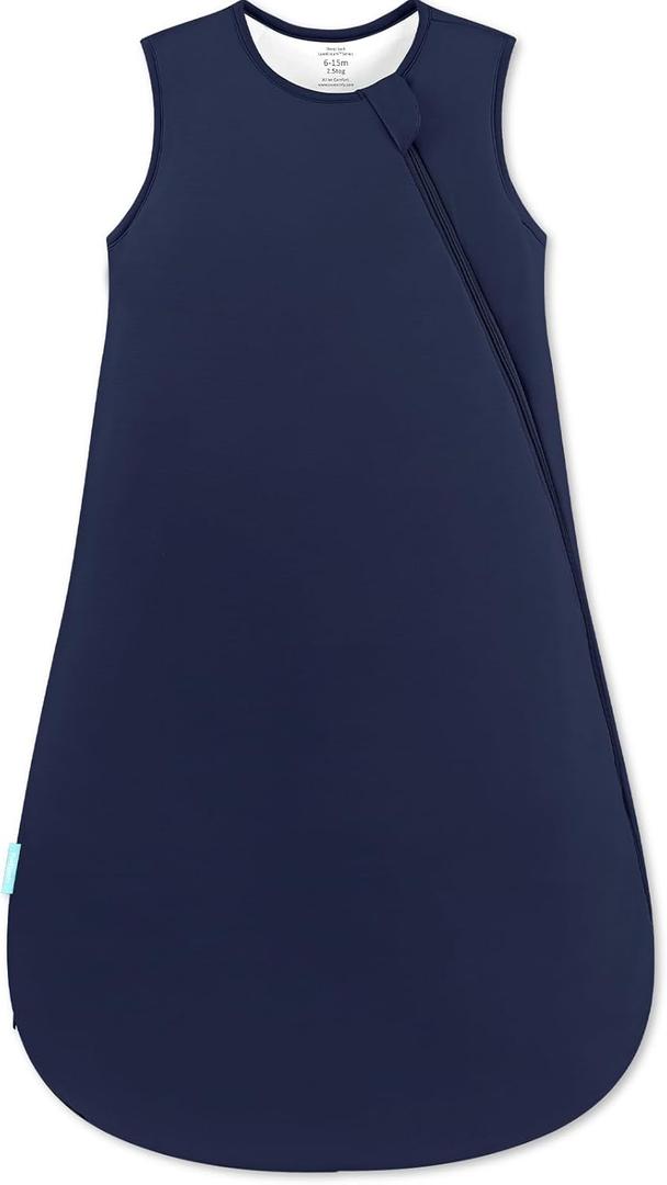 PurComfy Quilted Supersoft Sleep Sack, 2.5 TOG Premium Bamboo Viscose Warm Baby Sleeping Bag, Thick Babies Wearable Blanket (0-3 Months, Midnight)