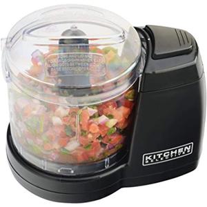 Mini Chopper by Select Brands - Mini Electric Food Chopper for Kitchen Appliances - Features Dishwasher-Safe Parts - Chops, Minces & Dices - 1-1/2 Cups, Black