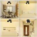 BoostArea LED 2 Light Track Lighting Kit, LED Track Lighting Fixtures, Black Round Ceiling Spot Lighting, Flexibly Rotatable Light Head for Kitchen, Living Room, Bedroom, GU10 Bulb Not Included