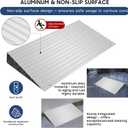 Door Threshold Ramp 1Rise, Aluminum Wheelchair Threshold Ramps for Doorways, Door Ramp 1200lbs Load Capacity for Wheelchair, Scooter, Bike