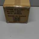 24 PCS Blue Ribbed Plastic Wine Glasses 13.5 OZ Ribbed Wine Glasses Detachable Wine Glass Elegant Fluted Glassware Vintage Style for Wedding Anniversary Birthday Dinner Parties(Blue, 24 Pack)