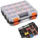 Anyyion Small Parts Organizer, 34-Compartments Double Side parts organizer with Removable Dividers for Hardware, Screws, Bolts, Nails, Beads, Jewelry.