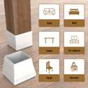 2 x 16 Pcs Square Chair Leg Protectors for Hardwood Floors,Silicone Felt Furniture Leg Cover Pad for Protecting Floors from Scratches and Noise, Smooth Moving for Chair Feet. (Medium)