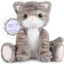 SuzziPals Heatable & Coolable Grey Cat Stuffed Animal, Cat Heating Pad Microwavable for Soothing & Relaxation, Lavender Scented Cat Plush Toy for Stress Relief, Stuffed Cat Toys for Kids