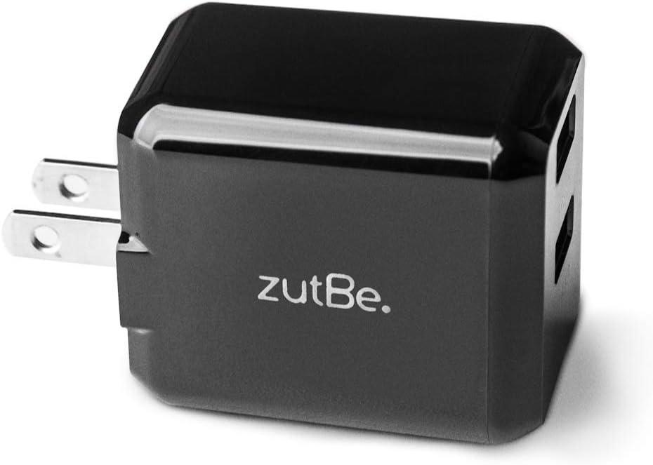 zutBe Dual Port USB-A Foldable 30W, 2.4A Fast Foldable Plug, 1 Quick Charge QC 3.0 Wall Charger Compatible with iPhone 14 13 12 SE 11 X 8 7 & iPad Samsung Galaxy [Be Charitable, Durable, Confident]