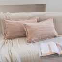 Neelvin Set of 2 Velvet Decorative Throw Pillow Covers 12x20 Inch Beige Modern Luxury Cushion Covers Textured Pillow Cases for Living Room Home Decor Couch Sofa