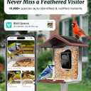 Bird Feeder with Camera Solar Powered, 2K Live Arrival Alert Auto Capture Video with 32GB TF Card, AI Identify Smart Camera Bird Feeder Ourdoor Backyard Gift for Mom Dad Birdlover, 2.4G WiFi