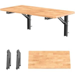 WALMANN Space Saving Wall Mounted Folding Workbench, Heavy Duty Folding Wall Table/Desk for Garage, Workshop, Holds Up to 150 lbs(Tabletop Size: 31.5 x 15.75 inch)