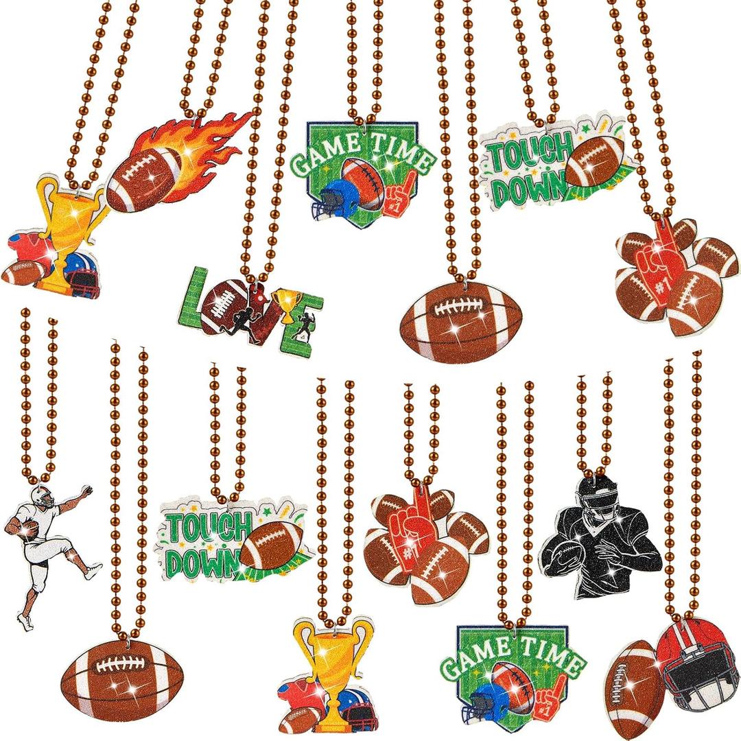 Ecally 30 Pcs Sport Theme Party Favors Bead Necklaces Colorful Sports Team Chain for Soccer Football Baseball Golf Club Party Favor Gifts Decorations Jewelry Supplies