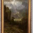 Framed Epic Mountain Landscape Wall Art Romantic Countryside Wilderness Painting Poster Dramatic Light Valley Canvas Prints Moody Aesthetic Home Decor for Living Room Office 24x36inch