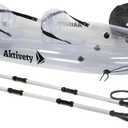 Inflatable Clear Kayak 2 Person Adult  Transparent Tandem Crystal Kayaks with See Through Bottom  Blow Up Heavy Duty Canoe Boat for River, Pool  2 Paddlers Set Included