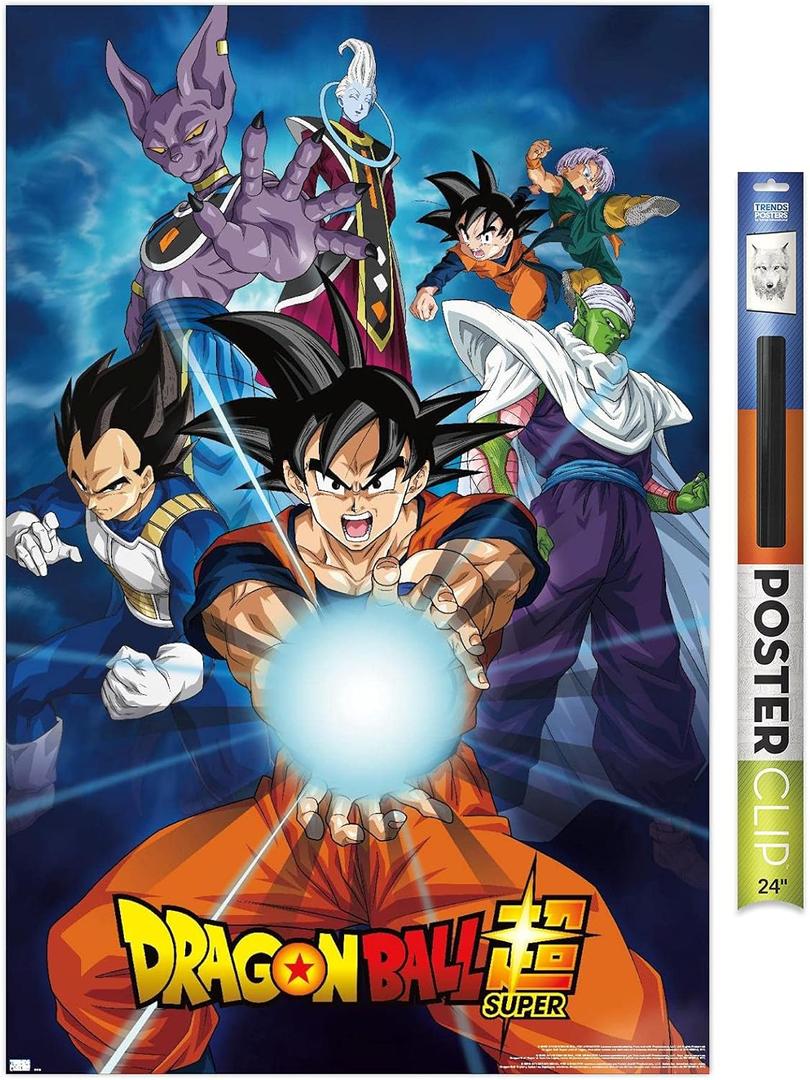 Trends International Dragon Ball Super - Groups Wall Poster, 22.375" x 34", Poster & Clip Bundle